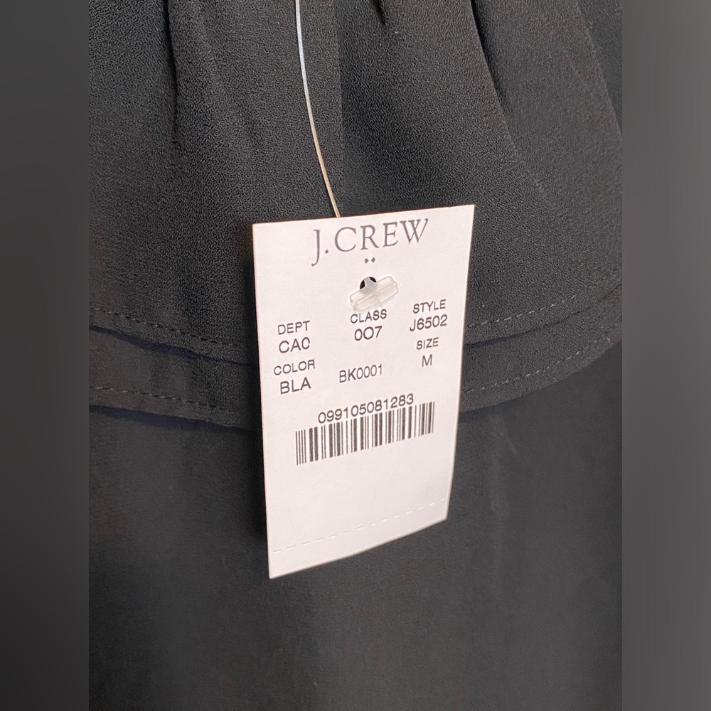 NWT JCrew ruffle off shoulder convertible top in black - Picture 3 of 8